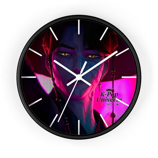 Vibrant Anime-Themed Wall Clock, Unique Home Decor, Stylish Clock for Gamers, Gift for Anime Lovers, Modern Clock for Any Room, k-pop demon Hunters, k-pop universe