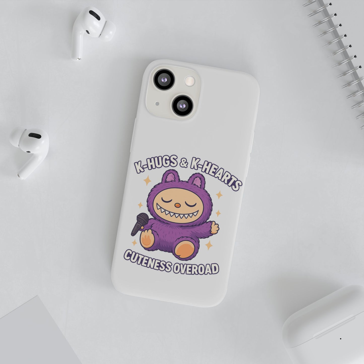 Cute K-Hugs & K-Hearts Flexi Case, Adorable Phone Case, Gift for Kids, Fun Gift, Cute Accessories, Kawaii Style Case