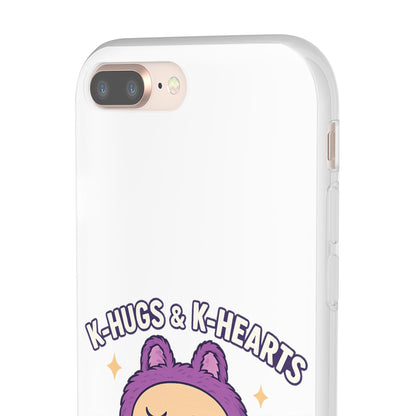 Cute K-Hugs & K-Hearts Flexi Case, Adorable Phone Case, Gift for Kids, Fun Gift, Cute Accessories, Kawaii Style Case