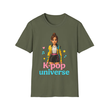 K-Pop Universe Unisex Softstyle T-Shirt, Trendy K-Pop Tee, Gift for Music Lovers, Casual Wear, Concert Outfit