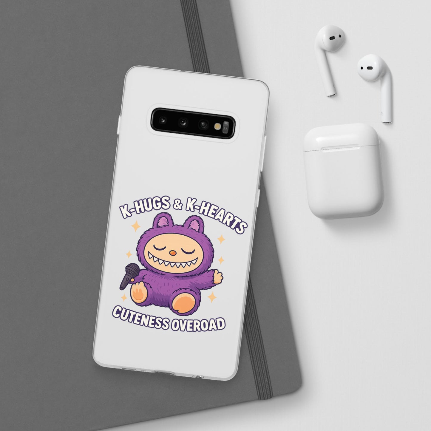 Cute K-Hugs & K-Hearts Flexi Case, Adorable Phone Case, Gift for Kids, Fun Gift, Cute Accessories, Kawaii Style Case
