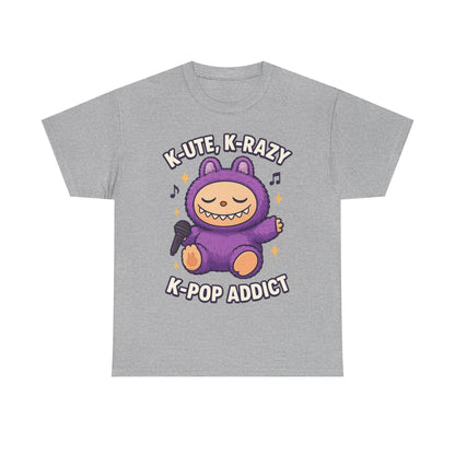 K-Pop Addict Tee, Cute Kawaii T-Shirt, Unisex Cotton Shirt, Music Lover Gift, K-Pop Universe Apparel