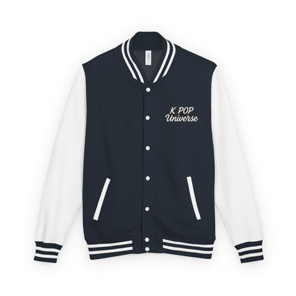 K-Pop Universe Letterman Jacket, Trendy Unisex Varsity Jacket, Cute Gift for K-Pop Fans, Stylish Casual Wear, Anime Inspired Apparel
