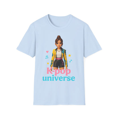 K-Pop Universe Unisex Softstyle T-Shirt, Trendy K-Pop Tee, Gift for Music Lovers, Casual Wear, Concert Outfit