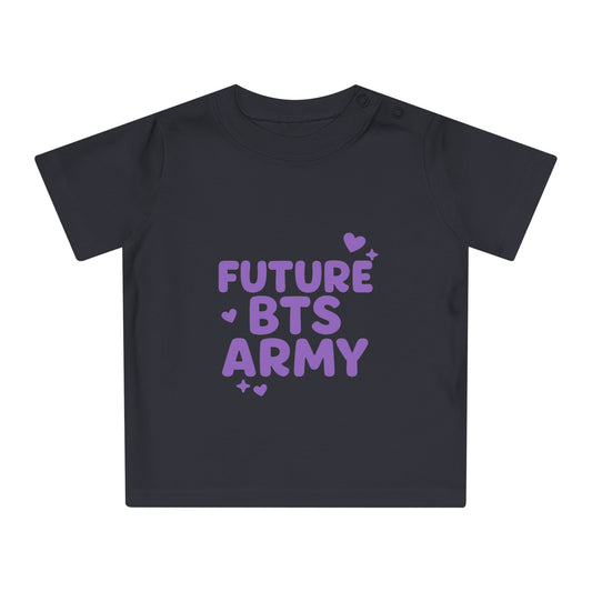 Adorable BTS Baby T-Shirt: Future Army K-Pop Fan Gear, Cute Gift, Toddler Tee, Infant Apparel, Baby Shower Gift, Trendy Kids Fashion