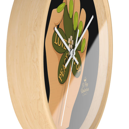 K-Pop Love & Peace Wall Clock, Boho Home Decor, Unique Gift for Music Lovers, Eco-Friendly Wall Art, Perfect for Birthdays & Anniversaries