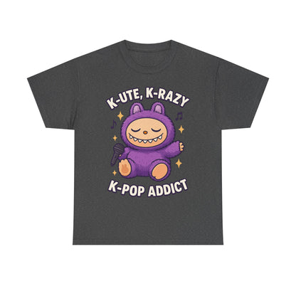 K-Pop Addict Tee, Cute Kawaii T-Shirt, Unisex Cotton Shirt, Music Lover Gift, K-Pop Universe Apparel