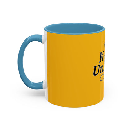 K-Pop Universe Accent Coffee Mug | Perfect for Fans, Gifts for Birthdays, Unique Collectors Item, Vibrant Yellow Mug, Black Handle Mug, K-pop universe