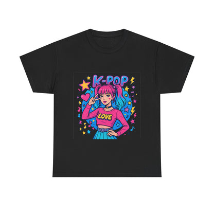 K-Pop Inspired Unisex Heavy Cotton Tee, Trendy T-Shirt, Music Lover Gift, Stylish Outfit, Casual Wear, Concert Apparel