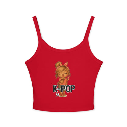 K-Pop Inspired Women's Spaghetti Strap Tank Top, Summer Fashion, Music Lover Gift, Festival Wear, Trendy Tops