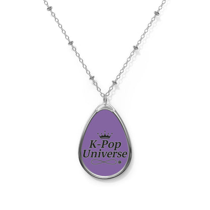 K-Pop Universe Oval Necklace, Trendy Jewelry, Fan Gift, Unique Pendant, Music Lover Accessory, Stylish Necklace