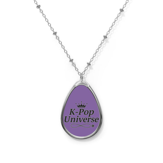 K-Pop Universe Oval Necklace, Trendy Jewelry, Fan Gift, Unique Pendant, Music Lover Accessory, Stylish Necklace
