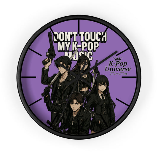 K-Pop Music Wall Clock, Unique Decor for Music Lovers, Perfect Gift for Fans, Bedroom or Living Room Wall Art, Don't Touch My K-Pop Music