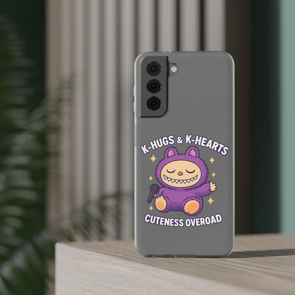 Cute K-Hugs & K-Hearts Flexi Case, Adorable Phone Case, Gift for Kids, Fun Gift, Cute Accessories, Kawaii Style Case