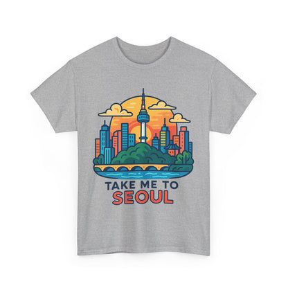 K-Pop Seoul Adventure Tee, Trendy Unisex T-Shirt, City Skyline Graphic, Music Lovers Gift, Casual Streetwear