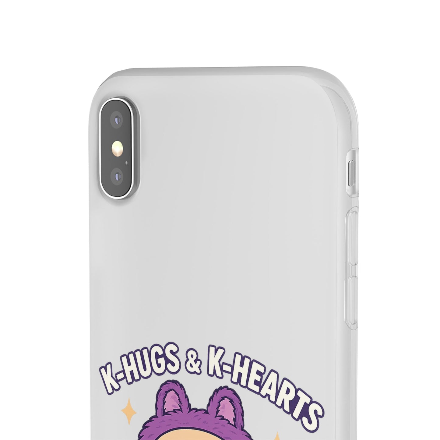 Cute K-Hugs & K-Hearts Flexi Case, Adorable Phone Case, Gift for Kids, Fun Gift, Cute Accessories, Kawaii Style Case