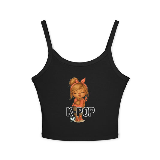K-Pop Inspired Women's Spaghetti Strap Tank Top, Summer Fashion, Music Lover Gift, Festival Wear, Trendy Tops