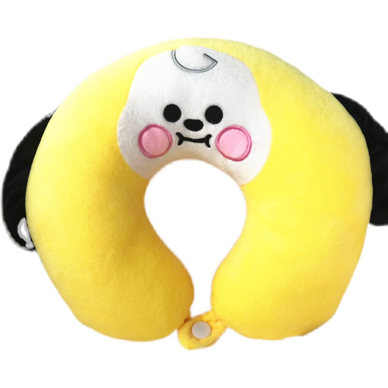 Bulletproof Youth Group Cartoon Baby U-Shaped Pillow Cute Plush Doll Lunch Break Travel Car BTS Cervical Pillow
