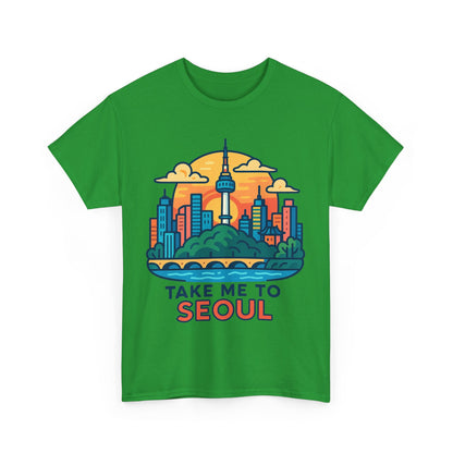 K-Pop Seoul Adventure Tee, Trendy Unisex T-Shirt, City Skyline Graphic, Music Lovers Gift, Casual Streetwear