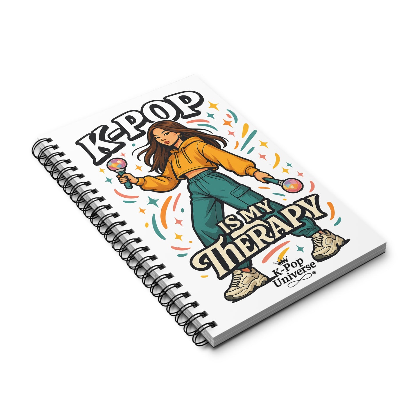 K-Pop Therapy Journal - Spiral Notebook for Fans, Cute Gift for Music Lovers, Stationery for Creative Writing, Self-Care Journal, [...]
