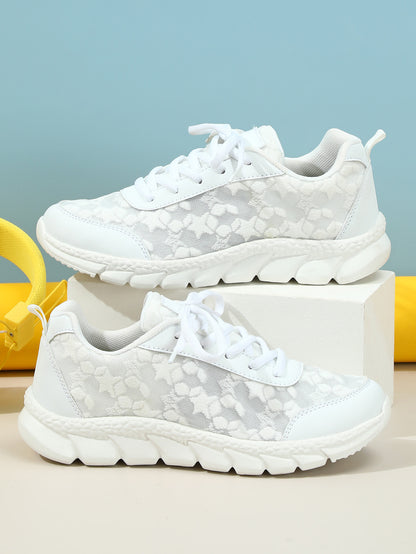 White shoes breathable lightweight casual sports women's shoes soft soled running shoes, unisex