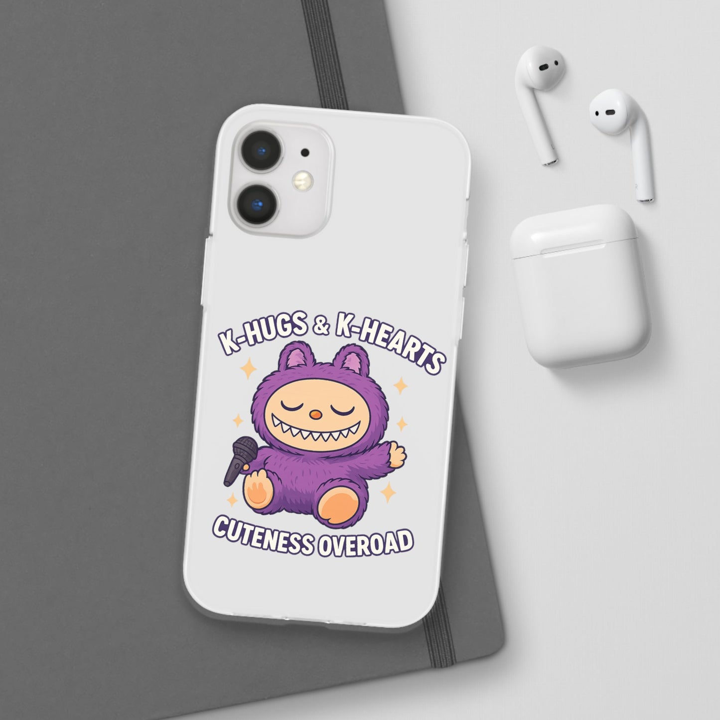 Cute K-Hugs & K-Hearts Flexi Case, Adorable Phone Case, Gift for Kids, Fun Gift, Cute Accessories, Kawaii Style Case