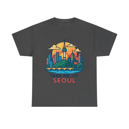 K-Pop Seoul Adventure Tee, Trendy Unisex T-Shirt, City Skyline Graphic, Music Lovers Gift, Casual Streetwear