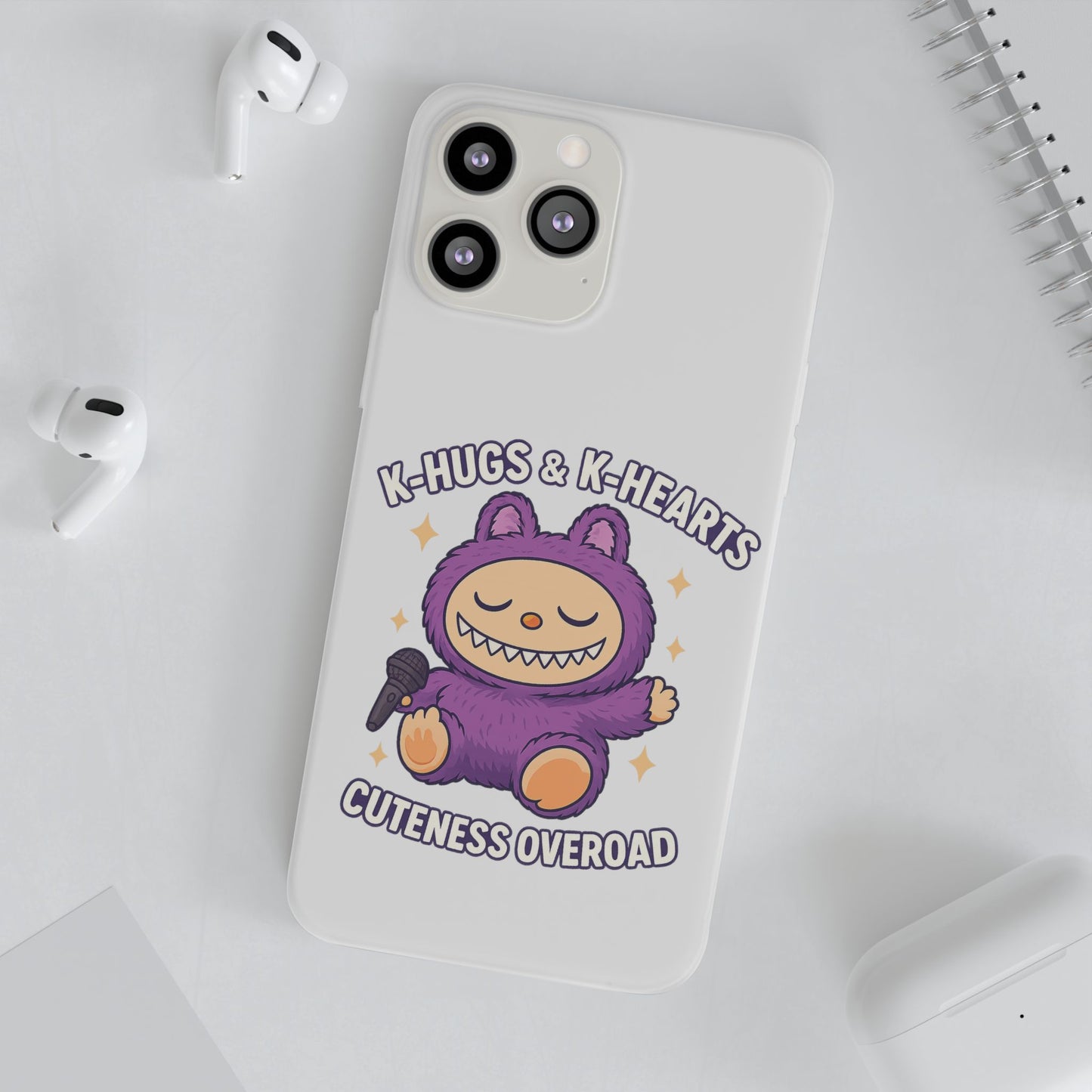 Cute K-Hugs & K-Hearts Flexi Case, Adorable Phone Case, Gift for Kids, Fun Gift, Cute Accessories, Kawaii Style Case