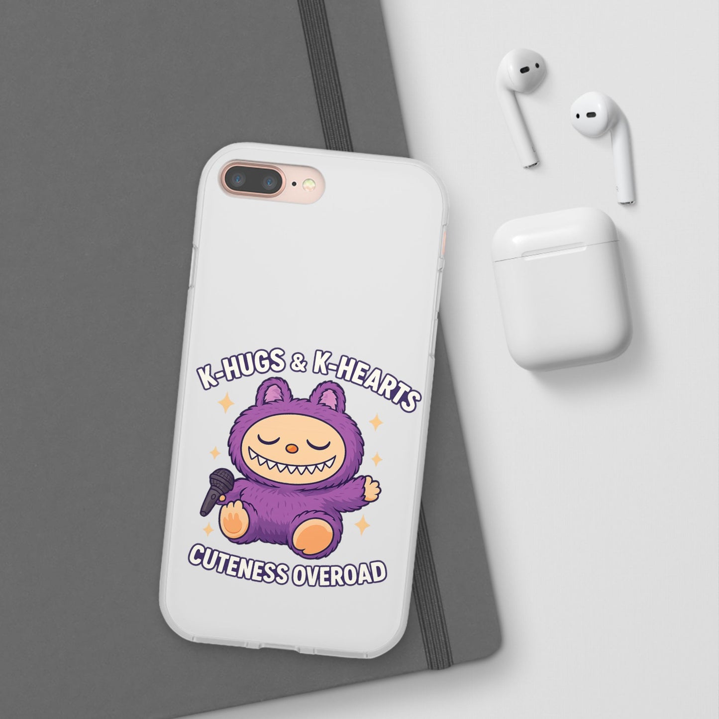 Cute K-Hugs & K-Hearts Flexi Case, Adorable Phone Case, Gift for Kids, Fun Gift, Cute Accessories, Kawaii Style Case