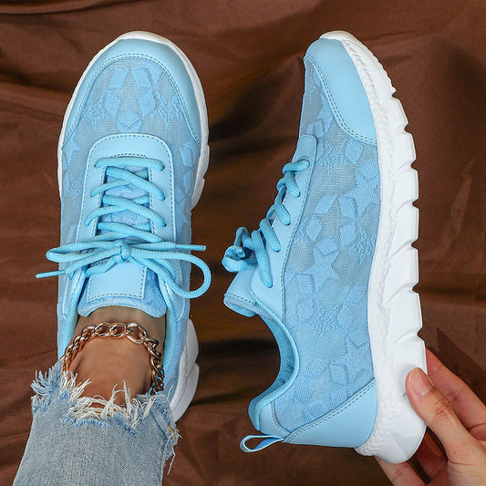 White shoes breathable lightweight casual sports women's shoes soft soled running shoes, unisex