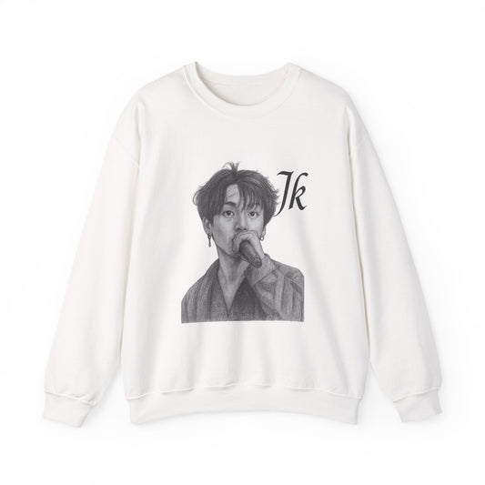 K-Pop Inspired Unisex Crewneck Sweatshirt, JK Sweatshirt, Music Lover Gift, Streetwear, Cozy Fashion, Fan Apparel,jk, BTS, Jungkook
