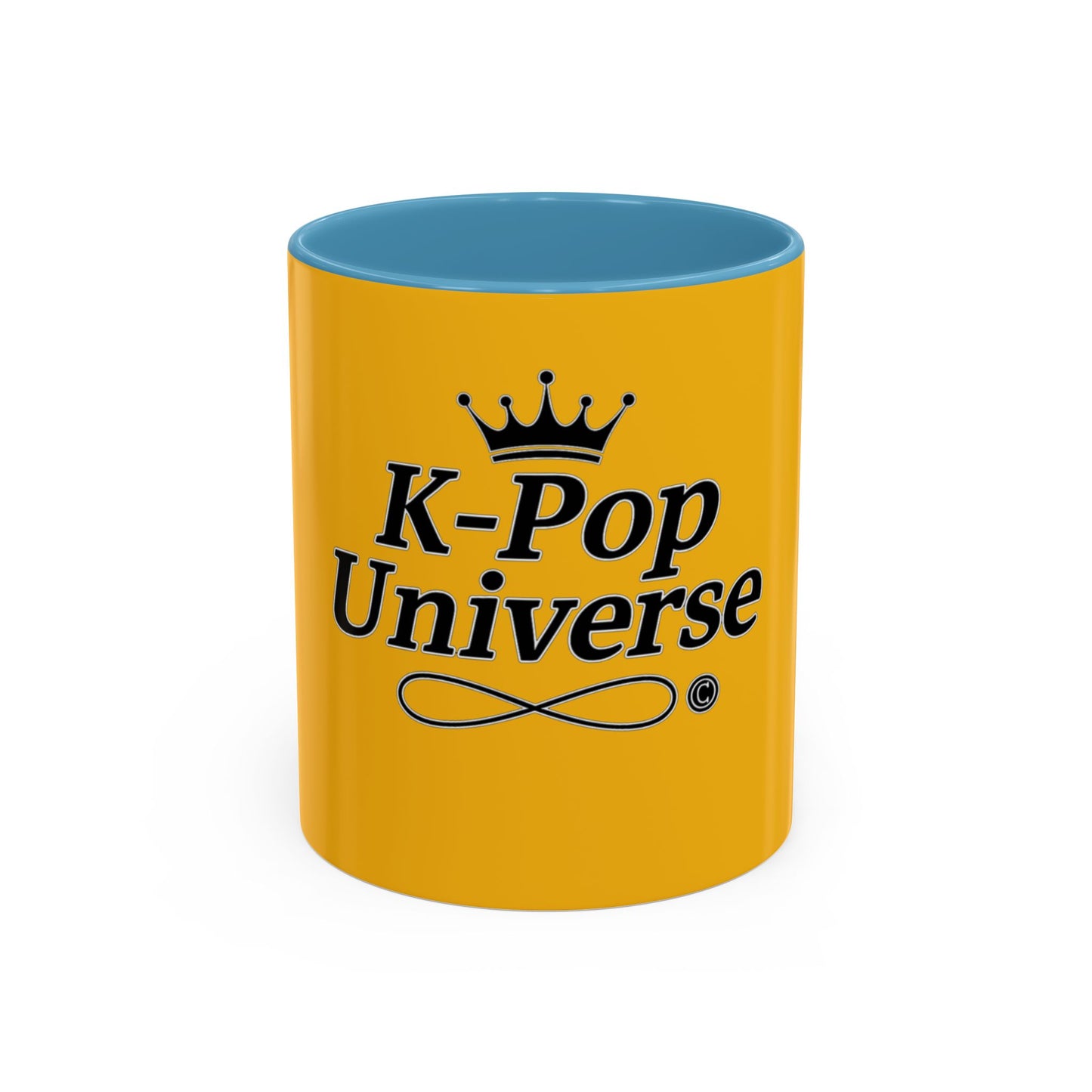 K-Pop Universe Accent Coffee Mug | Perfect for Fans, Gifts for Birthdays, Unique Collectors Item, Vibrant Yellow Mug, Black Handle Mug, K-pop universe