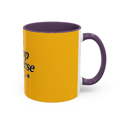 K-Pop Universe Accent Coffee Mug | Perfect for Fans, Gifts for Birthdays, Unique Collectors Item, Vibrant Yellow Mug, Black Handle Mug, K-pop universe