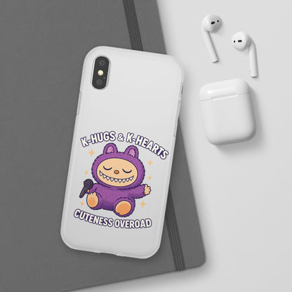 Cute K-Hugs & K-Hearts Flexi Case, Adorable Phone Case, Gift for Kids, Fun Gift, Cute Accessories, Kawaii Style Case