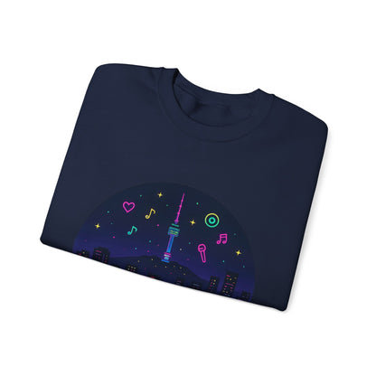 K-Pop Night Crewneck Sweatshirt - Cozy Unisex Top for Fans, Music Lovers, Gift for Birthdays, Concerts, Casual Wear, Seoul Vibes