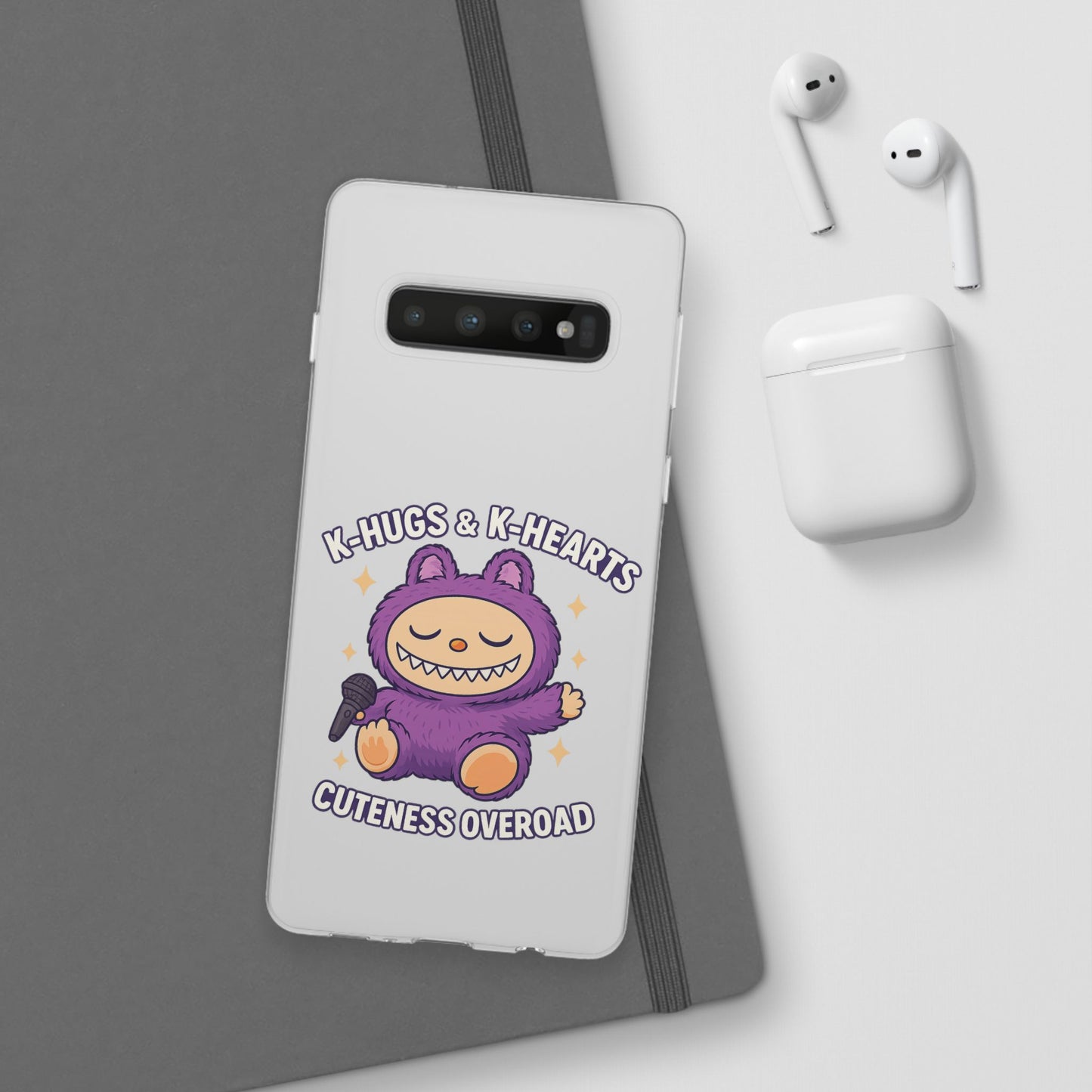 Cute K-Hugs & K-Hearts Flexi Case, Adorable Phone Case, Gift for Kids, Fun Gift, Cute Accessories, Kawaii Style Case