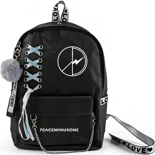 Daisy Bigbang Around The Same Style Backpack With Ribbons Korean Backpack Students Large Capacity, Bigbang, G-Dragon
