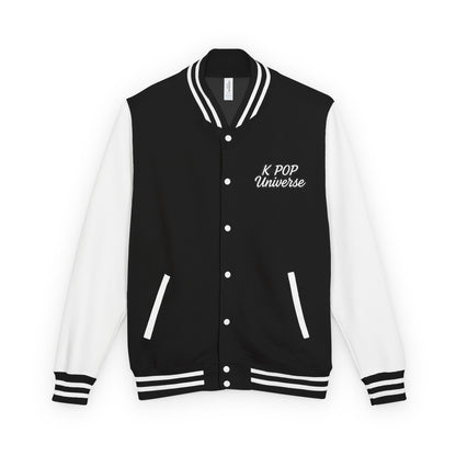 K-Pop Universe Letterman Jacket, Trendy Unisex Varsity Jacket, Cute Gift for K-Pop Fans, Stylish Casual Wear, Anime Inspired Apparel