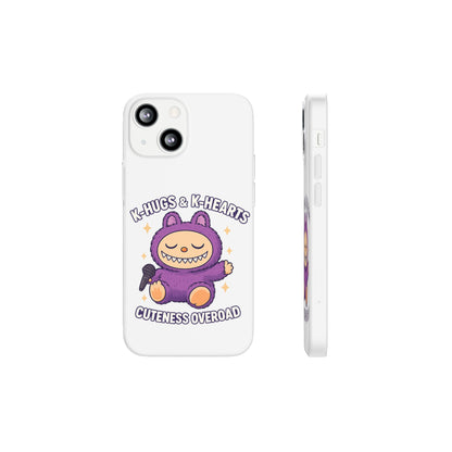 Cute K-Hugs & K-Hearts Flexi Case, Adorable Phone Case, Gift for Kids, Fun Gift, Cute Accessories, Kawaii Style Case