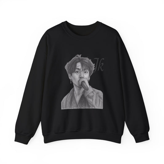 K-Pop Inspired Unisex Crewneck Sweatshirt, JK Sweatshirt, Music Lover Gift, Streetwear, Cozy Fashion, Fan Apparel,jk, BTS, Jungkook