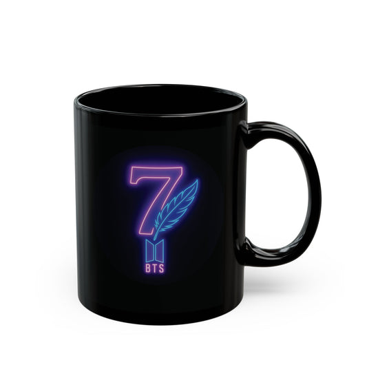 BTS Inspired Black Mug - Perfect Gift for Fans, Coffee Lover Gift, Iconic Mug for Tea or Coffee, 11oz & 15oz Sizes Available