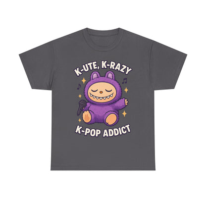 K-Pop Addict Tee, Cute Kawaii T-Shirt, Unisex Cotton Shirt, Music Lover Gift, K-Pop Universe Apparel
