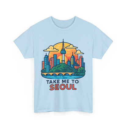 K-Pop Seoul Adventure Tee, Trendy Unisex T-Shirt, City Skyline Graphic, Music Lovers Gift, Casual Streetwear