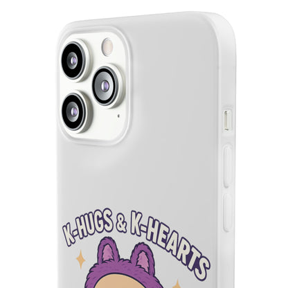 Cute K-Hugs & K-Hearts Flexi Case, Adorable Phone Case, Gift for Kids, Fun Gift, Cute Accessories, Kawaii Style Case