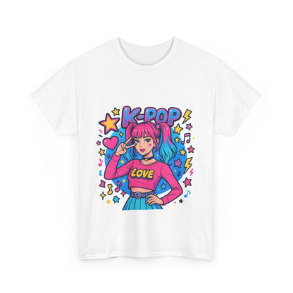 K-Pop Inspired Unisex Heavy Cotton Tee, Trendy T-Shirt, Music Lover Gift, Stylish Outfit, Casual Wear, Concert Apparel
