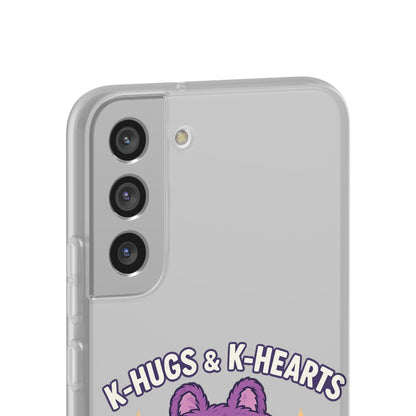 Cute K-Hugs & K-Hearts Flexi Case, Adorable Phone Case, Gift for Kids, Fun Gift, Cute Accessories, Kawaii Style Case