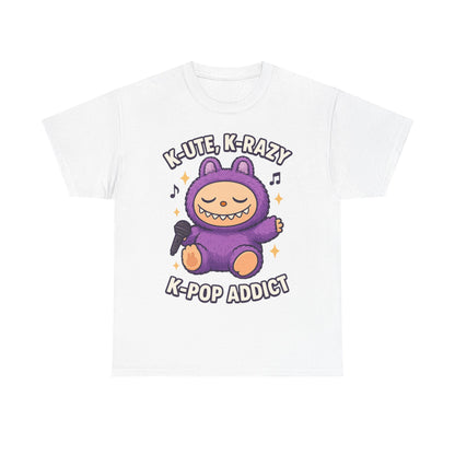 K-Pop Addict Tee, Cute Kawaii T-Shirt, Unisex Cotton Shirt, Music Lover Gift, K-Pop Universe Apparel