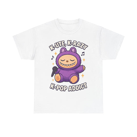 K-Pop Addict Tee, Cute Kawaii T-Shirt, Unisex Cotton Shirt, Music Lover Gift, K-Pop Universe Apparel
