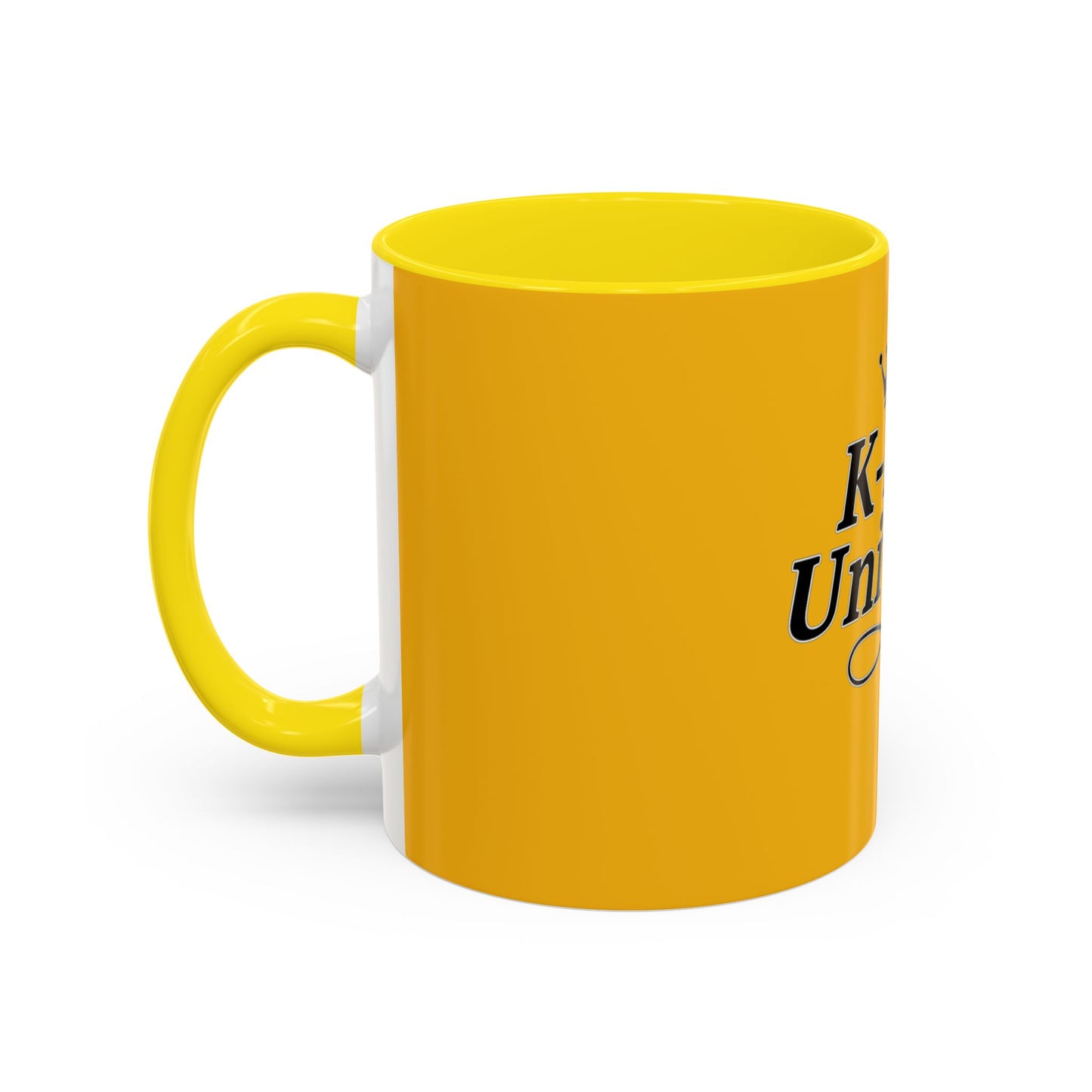 K-Pop Universe Accent Coffee Mug | Perfect for Fans, Gifts for Birthdays, Unique Collectors Item, Vibrant Yellow Mug, Black Handle Mug, K-pop universe