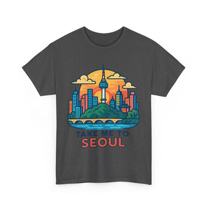 K-Pop Seoul Adventure Tee, Trendy Unisex T-Shirt, City Skyline Graphic, Music Lovers Gift, Casual Streetwear